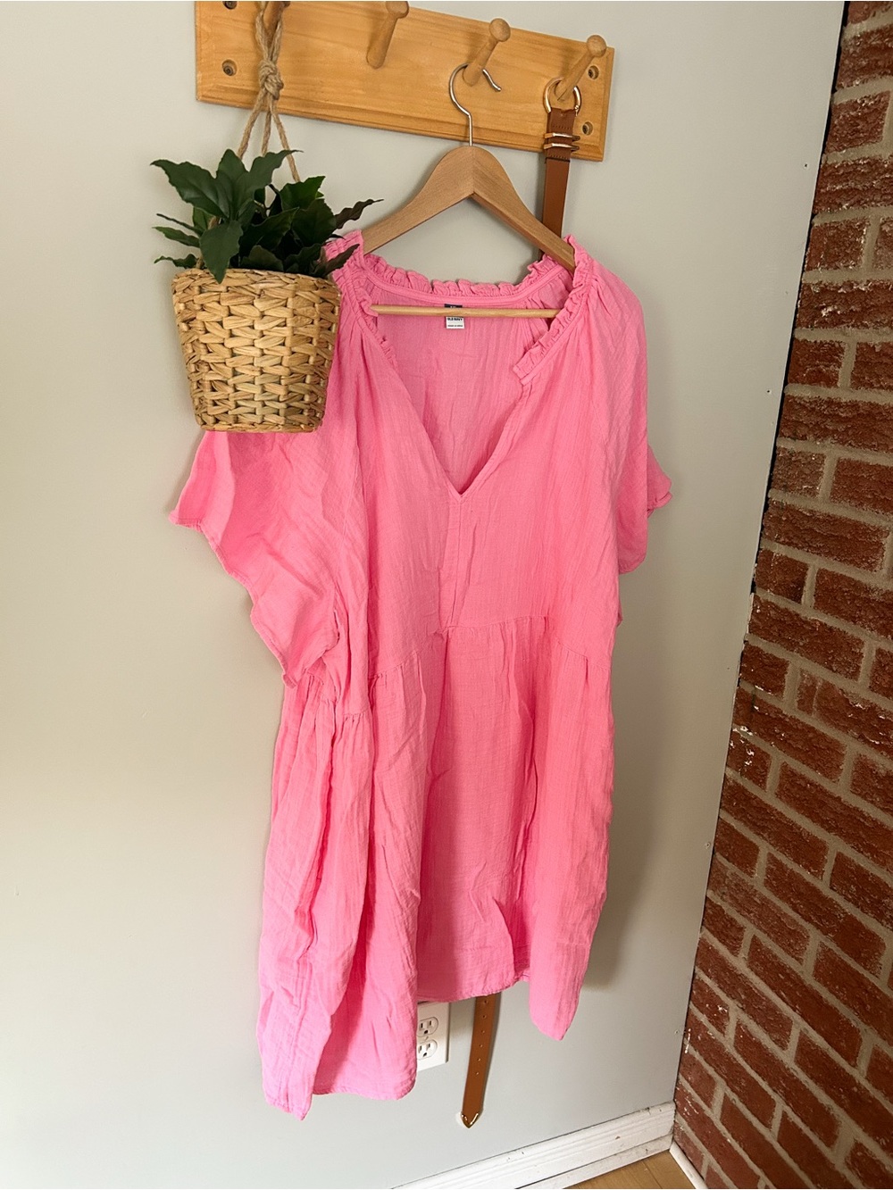 Lightweight Pink V-Neck Women’s Dress